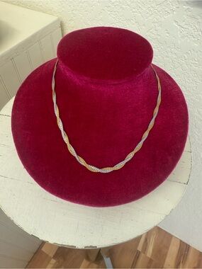 Two-Tone Twisted Rope Necklace - 14k yellow and white Gold